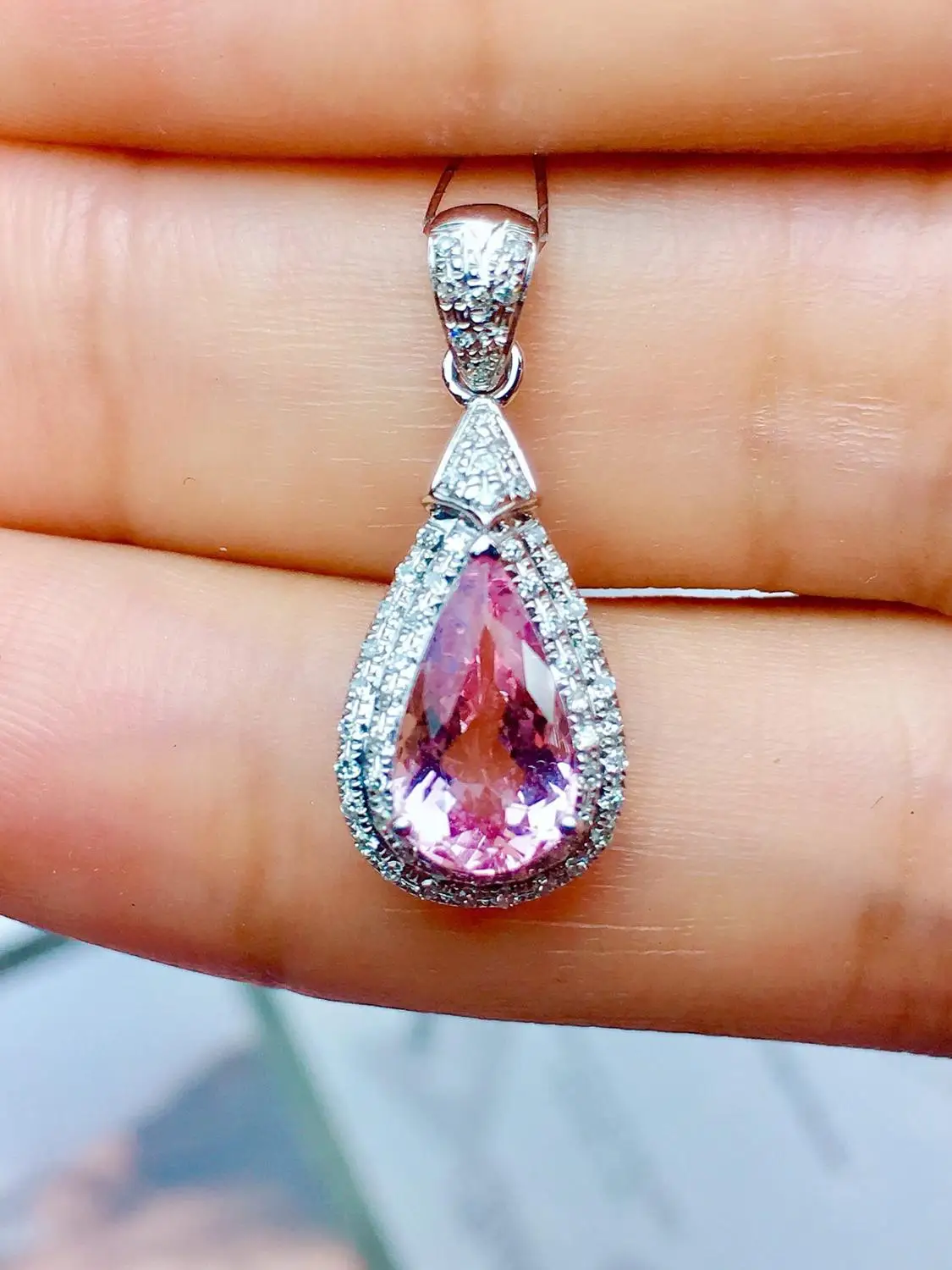 Настоящие хорошие драгоценности чистый 18 K Белый Золотой ювелирный AU750 100%