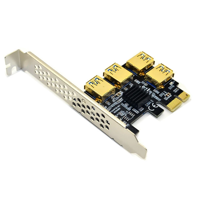

Riser USB 3.0 PCI-E Express 1x to 16x Riser Card Adapter PCIE 1 to 4 Slot PCIe Port Multiplier Card for BTC Bitcoin Miner Mining