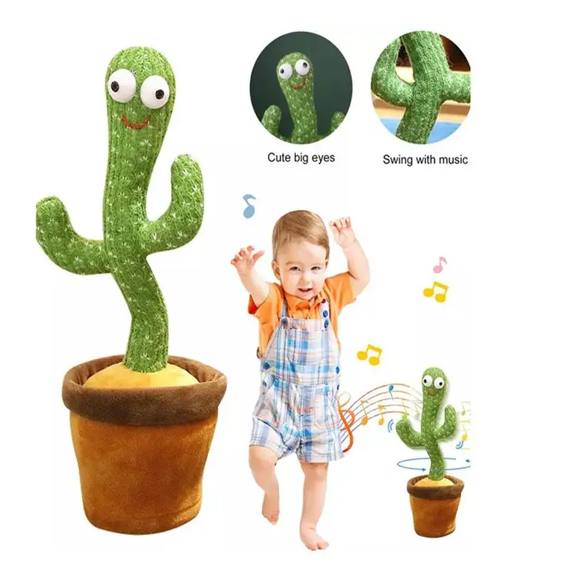 

Talking Dancing Cactus Plush Toy Lovely Childhood Education Funny Christmas Gift Doll Repeat Home Decor Decoration Accessories