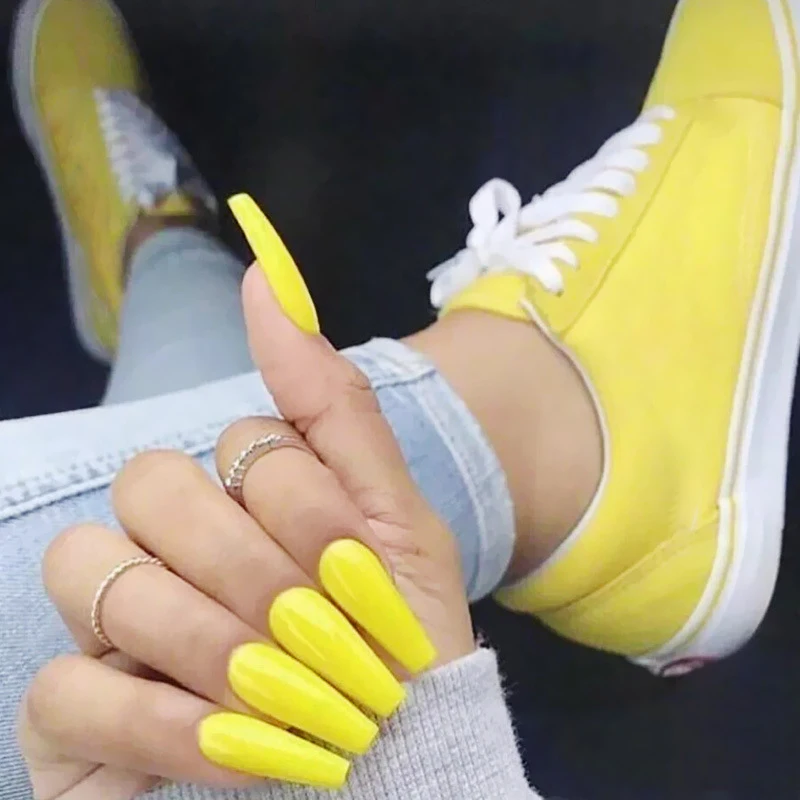 20 шт. Длинные Короткие шпильки гроб накладные ногти балерины УФ гель для