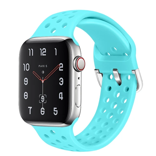 Sky blue Силиконовый ремешок для apple watch 4 band 44 мм 40 мм iWatch band 42 мм 38 мм спортивный браслет correa apple watch 4 3 2 1 Аксессуары - Цвет ремешка: Sky blue