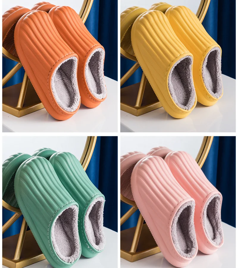 Мужские и женские водонепроницаемые тапочки зимние меховые садовые с подкладкой