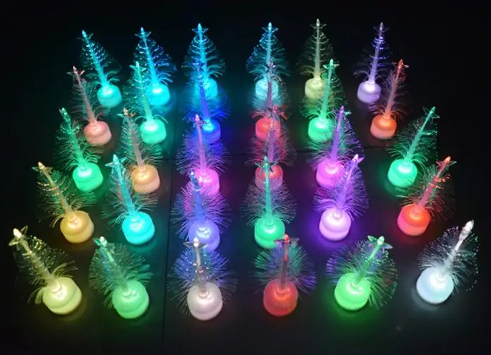 

New Year Optical Fiber LED Holiday Deco Compuda Christmas Tree Color Changing LED Night Light Home Decoration For Children