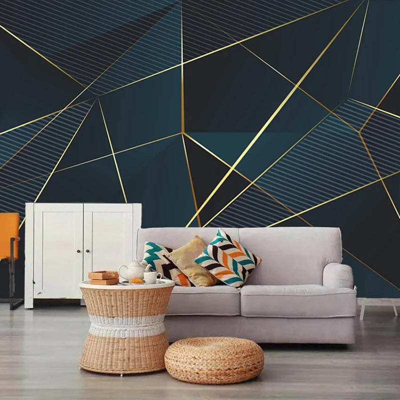 

Custom Photo Wall Modern Design Luxury 3D Geometric Abstract Lines TV Background Wallpaper For Living Room Papier Peint Mural 3D