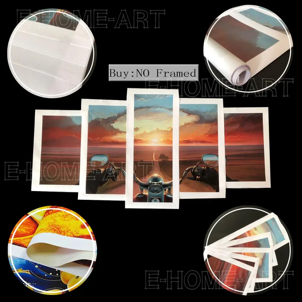 Wall Art Картины 5 шт набор зеленый темно-розовый HD с модульная Картина на холсте для