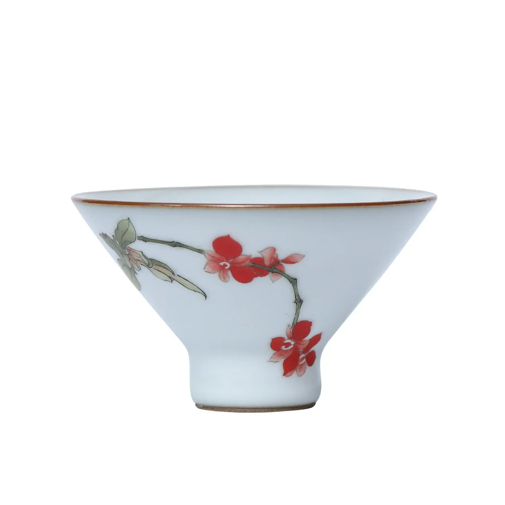 

80ml Hand painted cup Chinese Retro Handmade Random Texture Color Glaze High Temperature Firing Ceramic Teacup Porcelain teacup