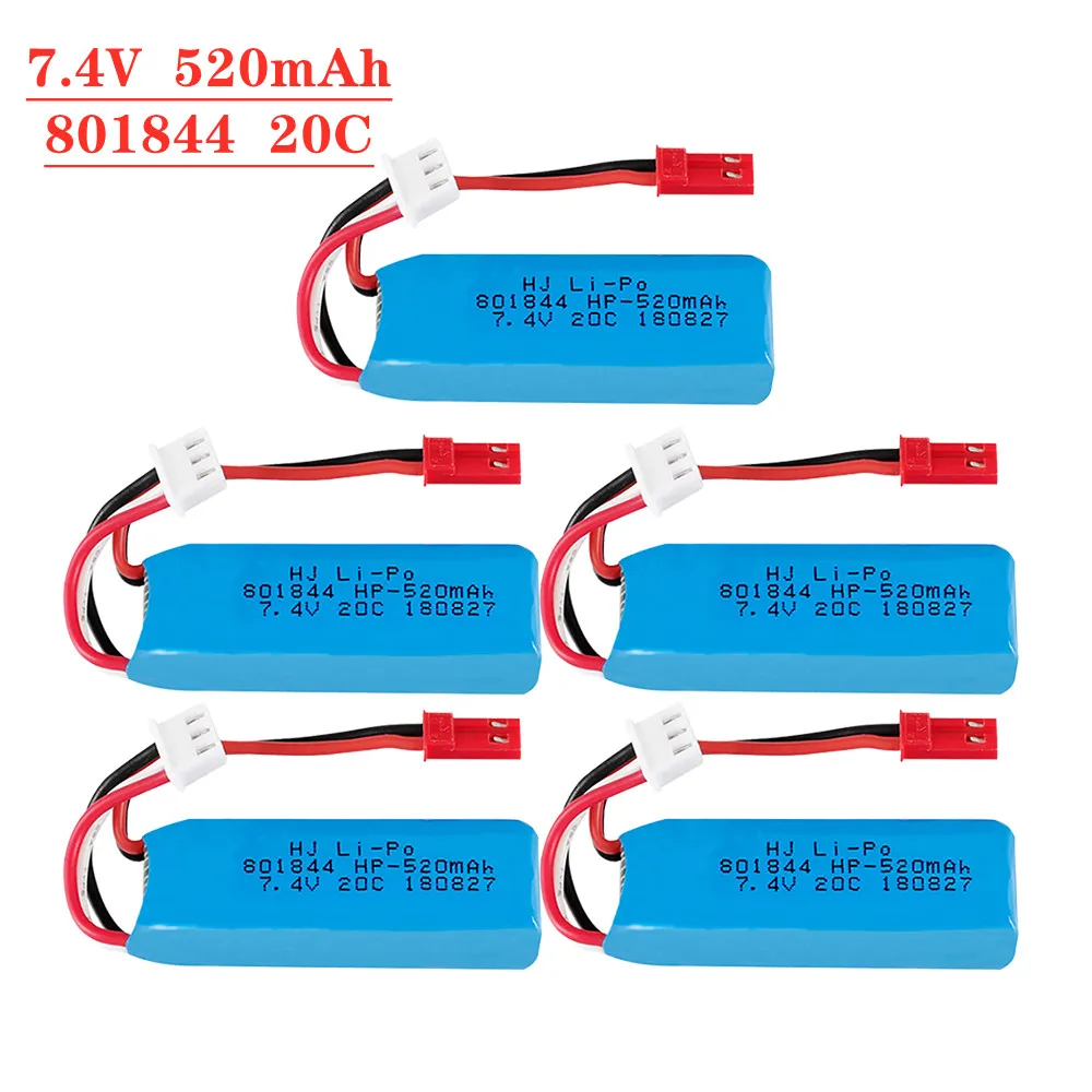 7,4 V 520mAh 20C литий-полимерная батарея для XKA600 части радиоуправляемого самолета для WLtoys K969 K979 K989 K999 P929 P939 A202 RC Car