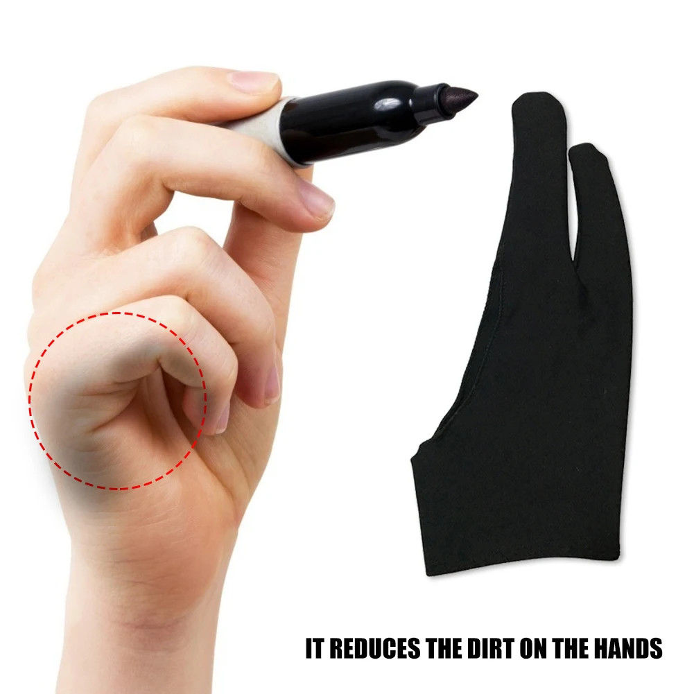 

Two Finger Anti-fouling Gloves Sets Artist Drawing Pen Graphic Painting Gloves for Painting Portable Accessories