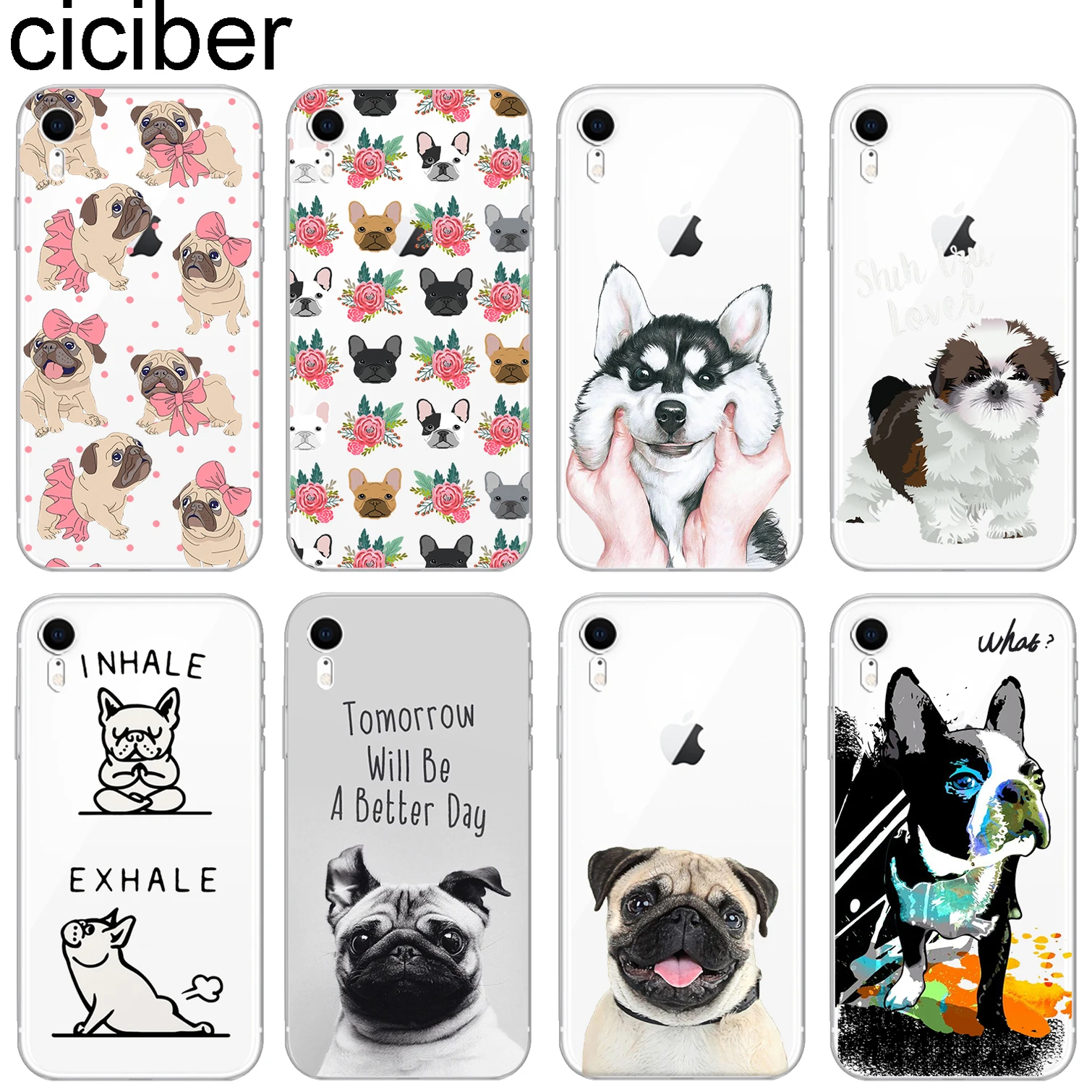 Ciciber чехол для телефона с милой мопсой iphone 11 Pro Max 7 8 6S Plus X XS MAX XR 5S SE 2020 Мягкий