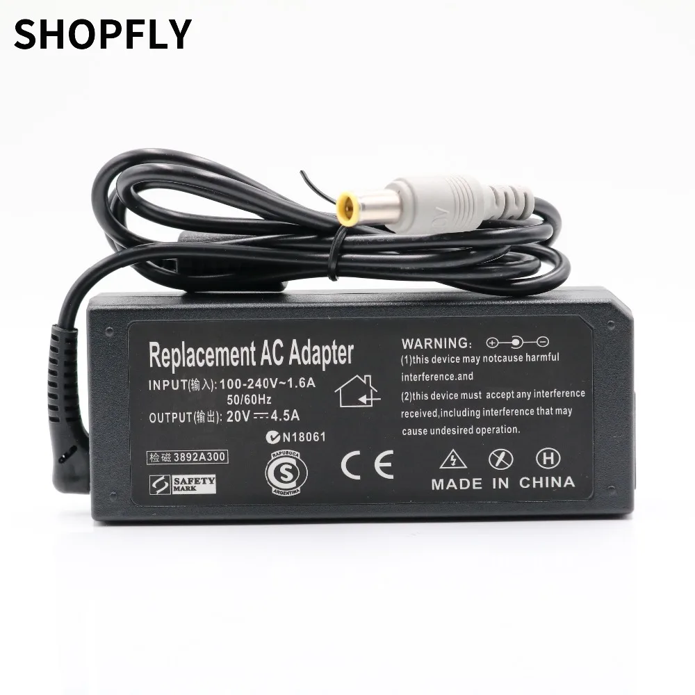 

20V 4.5A 90W Replacement AC Adapter Charger For Lenovo Thinkpad E420 E430 T61 T60p Z60T T60 T420 T430 F25 Notebook Power Supply