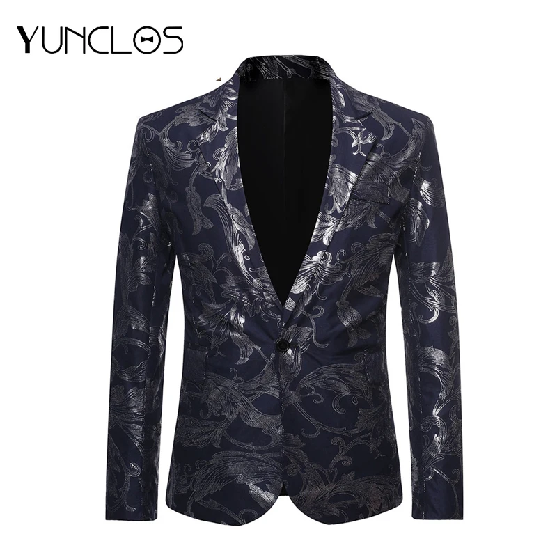 Мужской пиджак на одной пуговице черный и темно-синий для свадебных торжеств