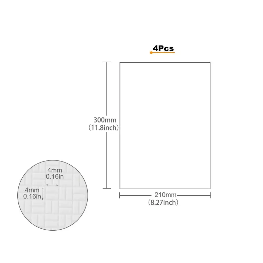 ABS пластификатор для стен и пола ABS51 4 шт. кирпичный лист 215 мм x 300 белый