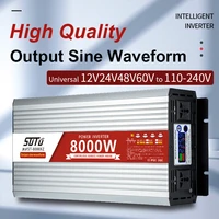 dc 12v24v48v60v to 110v120v220v240v universal inverter with lcd screen inverter 6000w8000w pure sine waveform power converter