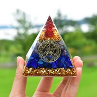electroplating red crystal orgonite energy generator powerful spirits orgone pyramid with amethyst and lazurite bring lucky