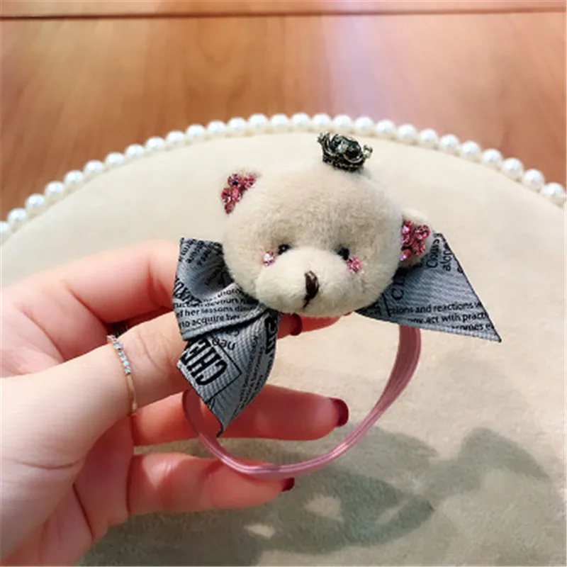 6 Корейский бантик для головы ручной работы с мультяшным медведем, бантик для взрослых и женщин, эластичная повязка для волос, аксессуары для головы, осенняя Winter-YHAWEHB042C5 - Цвет: 6