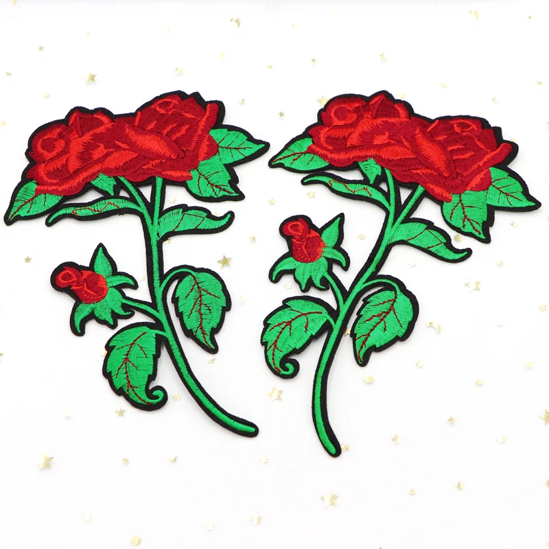 1 шт. красная Роза 3D Пришивные блестки термоплавкий клей аппликация вышивка
