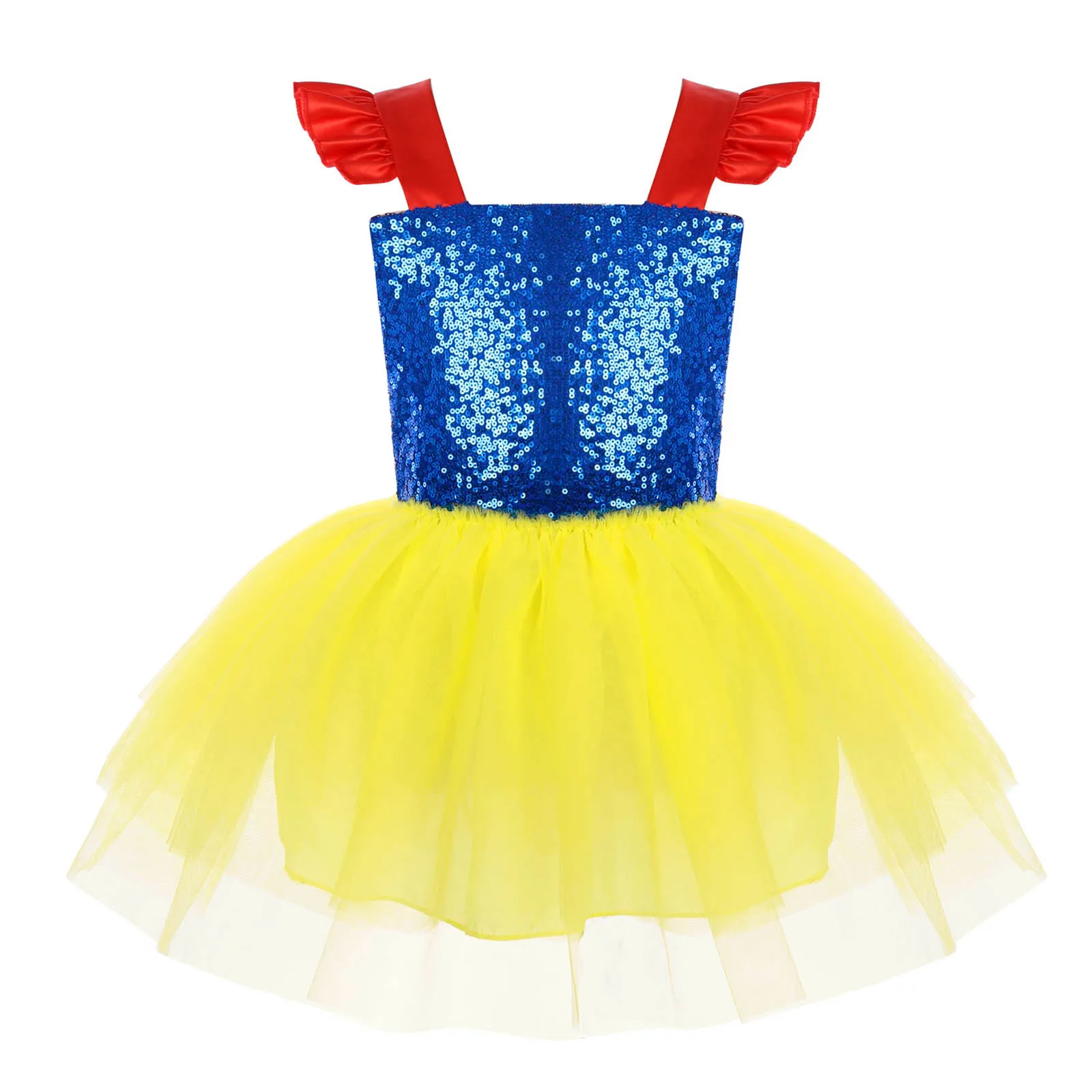 

Kids Girls Princess Fairy Party Costume Baby Girl Shiny Sequins Tulle Princess Tutu Dress Christmas Cosplay Party Dresses 18M-5Y