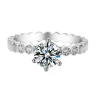 Женское Обручальное кольцо из серебра 925 пробы с муассанитом