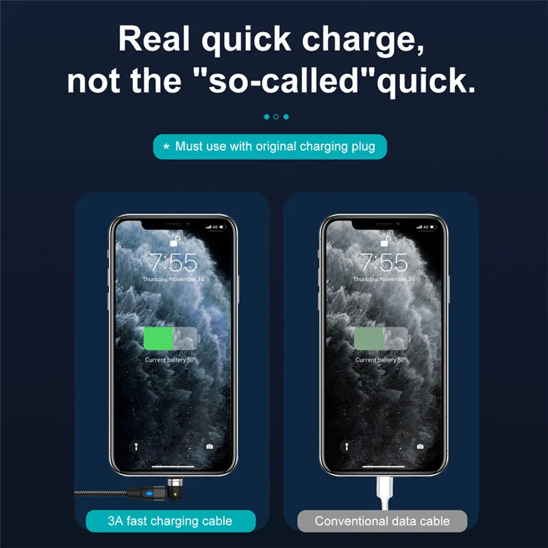 Магнитный кабель Micro usb Тип C 3A быстрая зарядка для Samsung Xiaomi mi 10 9 iPhone 11 Pro Max