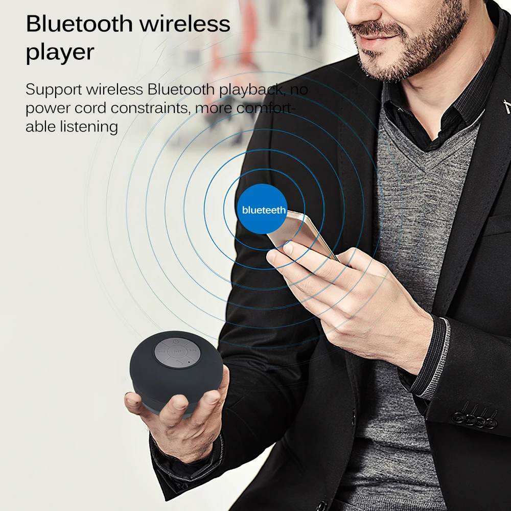 Bluetooth-Колонка для душа водонепроницаемая IPX4 с батареей 300 мАч сабвуфера высокое