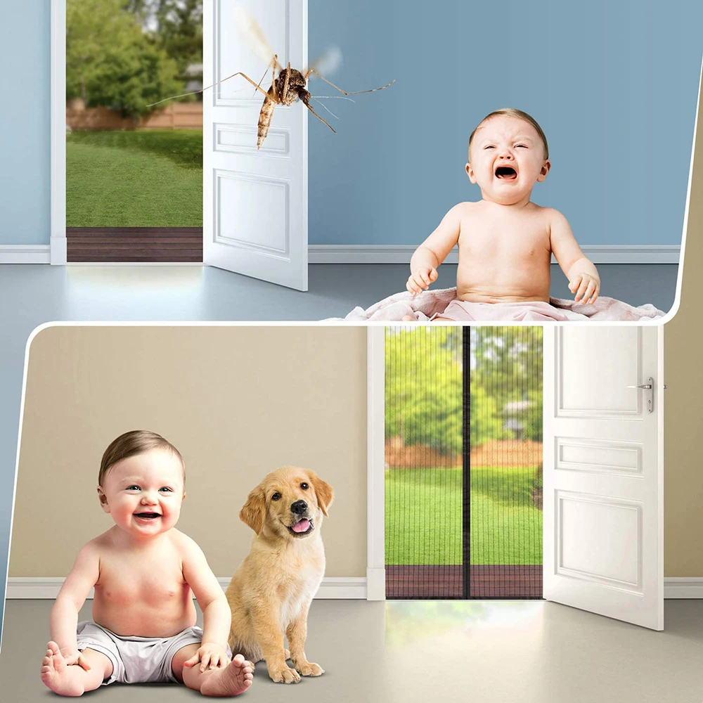 Summer Magnetic Curtains Screen Mesh On The Door Mosquito Net Anti Fly Insect Automatic Closing Size Can Be Customized | Дом и сад