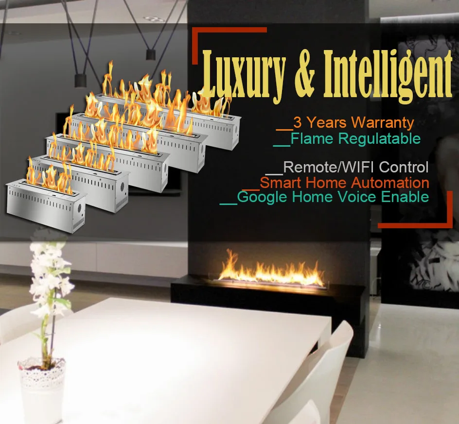 

Inno living 30 inch automatic fireplace bio ethanol wifi control