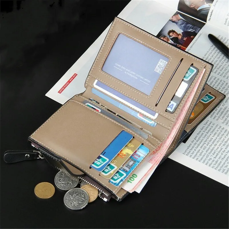 Деловые мужские кошельки из искусственной кожи короткий держатель для карт и