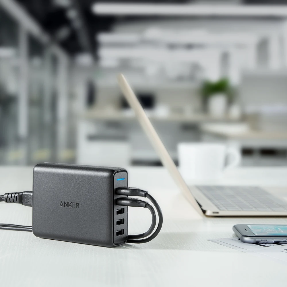 Новое Сетевое зарядное устройство Anker Quick Charge 3 0 63 Вт с 5 портами USB PowerIQ PowerPort Speed для