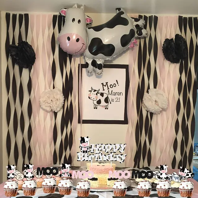 Vache Joyeux Anniversaire Gâteau Topper Ferme D'anniversaire Animal Vache  Gâteau Choix Décoration pour Vache Thème Bébé Douche Enfants Fête  D'anniversaire Décor - AliExpress