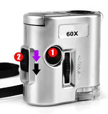 Увеличительное оборудование 60x Лупа с Светодиодное освещение для микроскопа