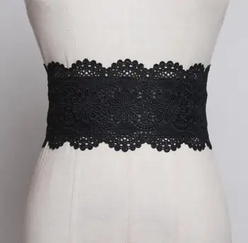 Women's runway fashion elastic lace Cummerbunds female Dress Corsets Waistband Belts decoration wide belt R1887