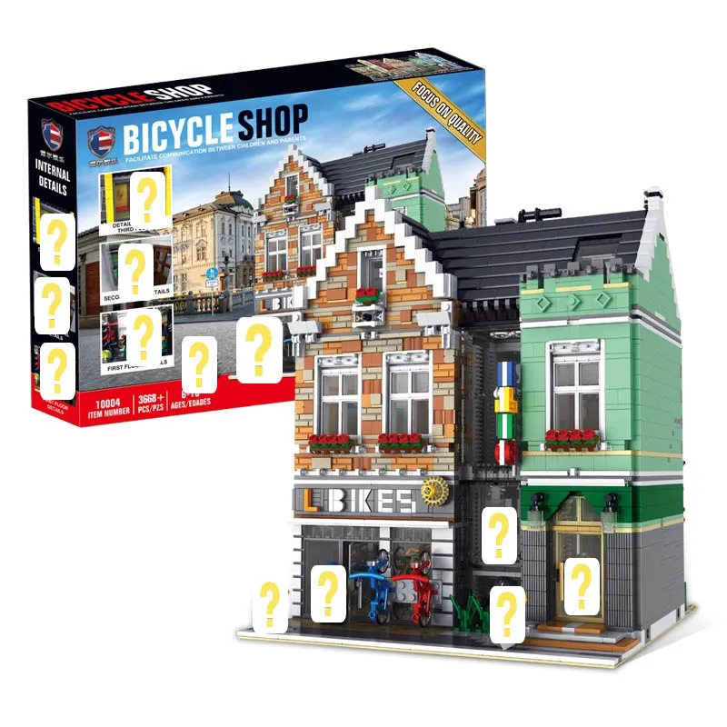 Строительные блоки Senbao для города улица серии View коммерческий велосипед магазин