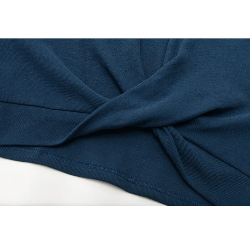 Женская Повседневная Толстовка с длинным рукавом однотонный пуловер крестом и