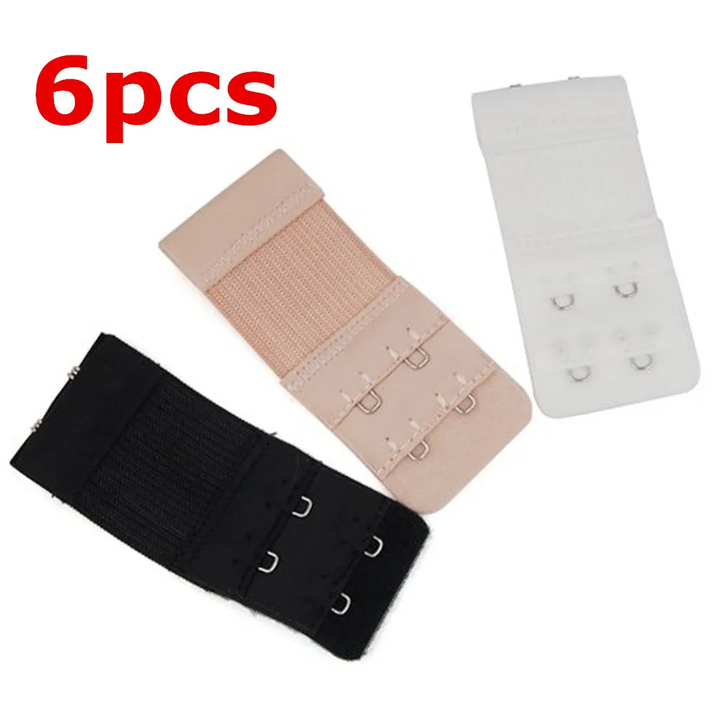 6pcs 3/6 шт., женские электрические крючки, удлинитель ремня, белый, черный, телесный, 2x3 - Цвет: 6pcs