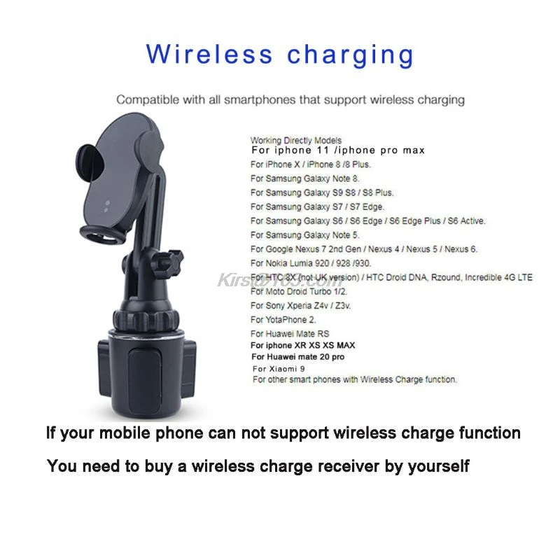 universal car qi 15w wireless fast charger cup mobile phone holder mount automatic infrared smart sensor clamping mount stand free global shipping