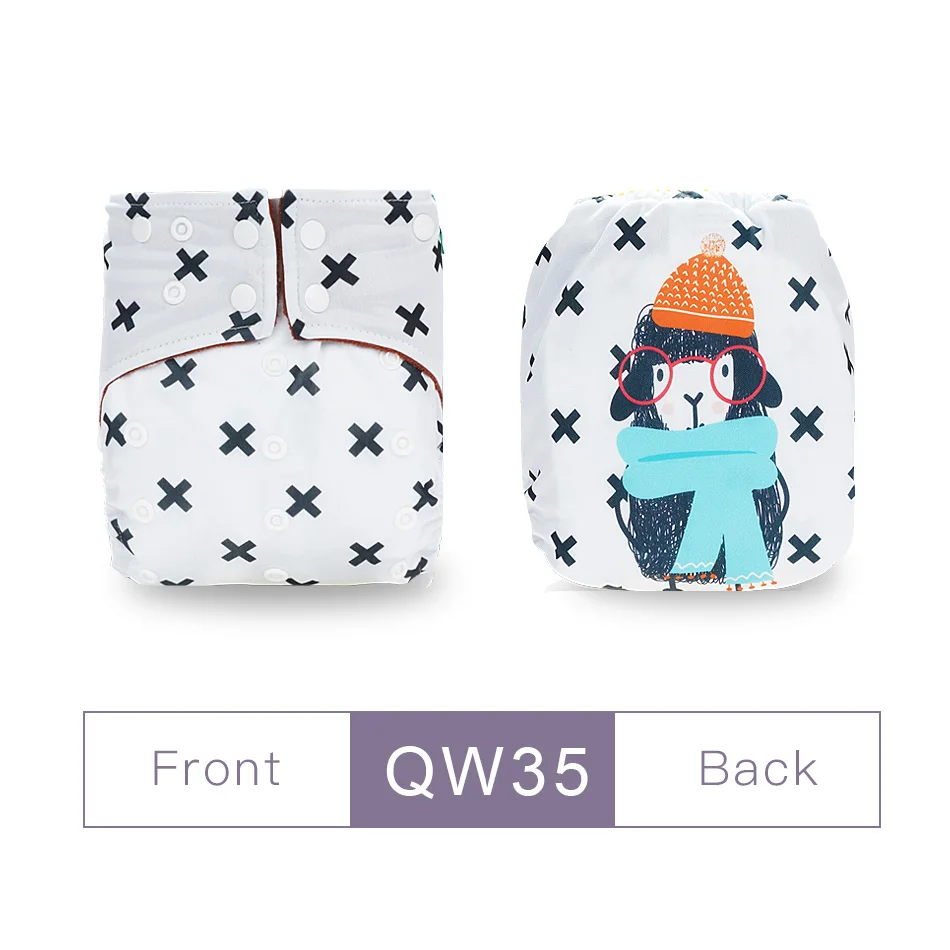 QW35-cloth diaper Elinfant цифровой тканевый подгузник экологичный моющийся Карманный подгузник многоразовый кофе Быстросохнущий Рождественский детский подгузник - Цвет: QW35-cloth diaper