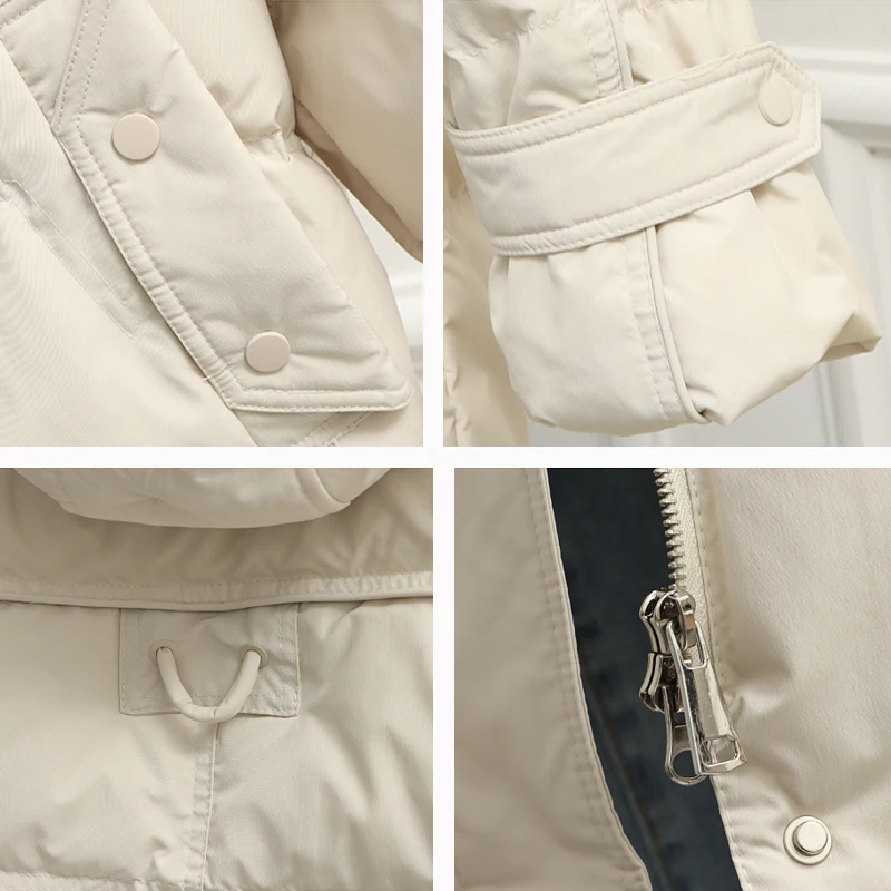 Fitaylor/зимняя длинная куртка с капюшоном и большим натуральным меховым воротником