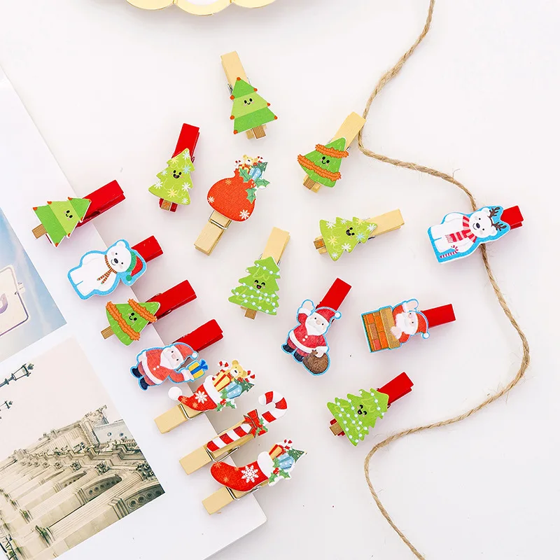 10 шт./партия цветной мини деревянный бумажный зажим Закладка для альбома Памятка