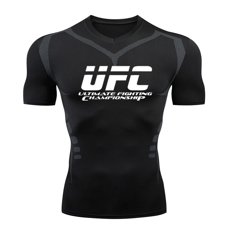 Мужская Спортивная Футболка Rashguard для бега спортзала фитнеса ММА быстросохнущая