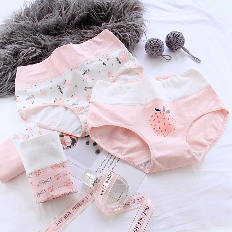 Трусы женские с мультяшным принтом клубники менструальные трусы для женщин