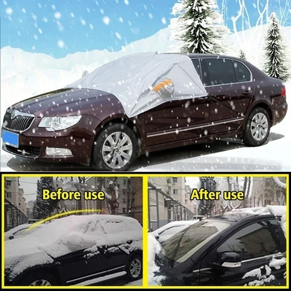 Универсальный автомобильный чехол на лобовое стекло, защита от солнца, Зимний снег, лед, дождь, защита от пыли, защита от мороза, водонепроницаемый серый цвет, для внедорожников, грузовиков, автомобилей