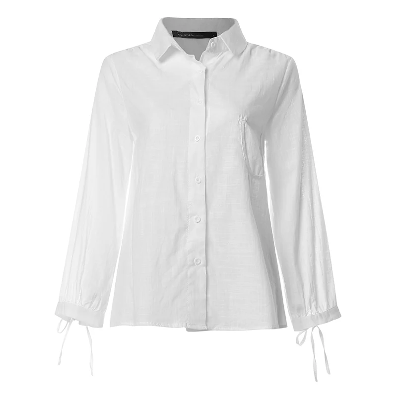 S-5XL, женские блузки, винтажные, хлопковые топы, cellumia,, Осенние, с длинным рукавом, женские рубашки, с отворотом, на шее, повседневные, на пуговицах, свободные, одноцветные, блузы