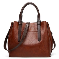 ansloth trendy vintage female handbags panelled patchwork ladies shoulder bags retro pu leather crossbody bag totes hps1238