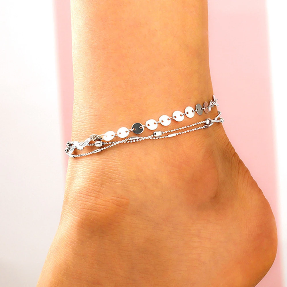 2 шт. модные браслеты из сплава с блестками 3 слоя Очаровательные золотые и