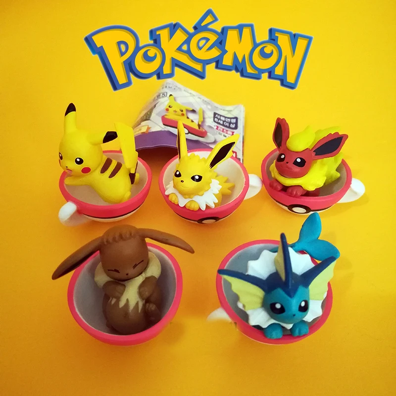 Экшн фигурка TAKARA Pikachu Eevee Покемон большая голова кукла сон эльф серия мяч детская