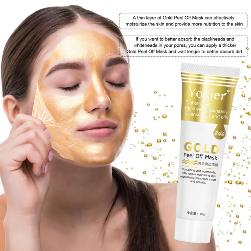 

Gold Collagen Remove Blackhead Tear Pull Mask Oil control Shrink Pore Rough Peel Off Face Mas Skin Care 40g