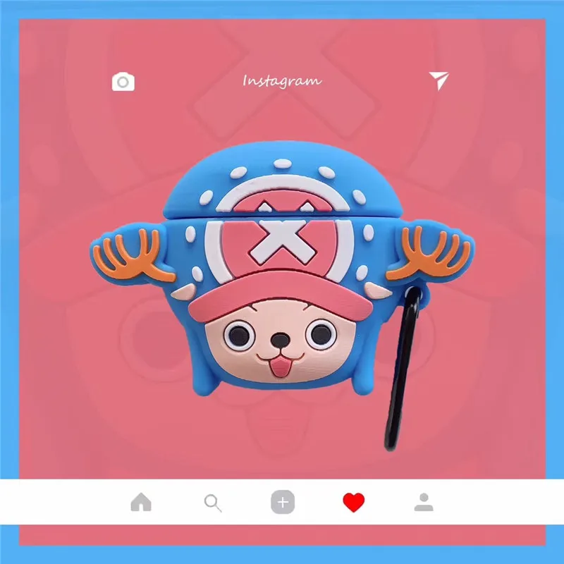 Мультфильм Аниме one piece Тони Чоппер брелок корпусы гарнитурные для Apple Airpods 2 силиконовый защитный чехол Чехлы Брелок