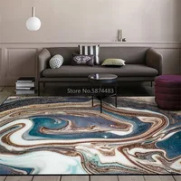 200*300cm Modern Abstract Marble Blue White Gold Powder Bedroom Living Room Kitchen Bedside Carpet Floor Mat Door Mat