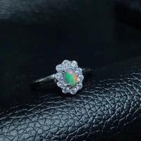 fine jewelry 925 pure silver jewelry box natural opal female ring big jewelry