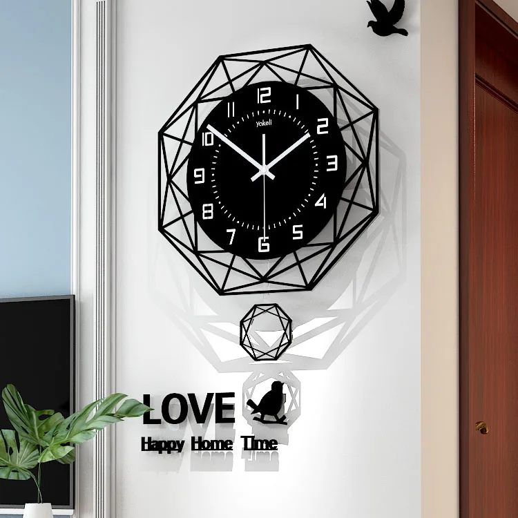 

Swing Acrylic Wall Clock Quartz Silent Modern Design Pendulum Living Room Wall Watch Clocks Reloj Pared Decoration BB50wc